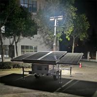 Tour d'éclairage mobile à LED haute puissance DC24V à énergie solaire, étanche IP65, mât hydraulique 4-9M, 16000-80000 Lumens, garantie 1 an
