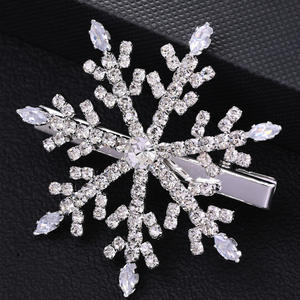 กิ๊บติดผมรูปเกล็ดหิมะน่ารักสำหรับฤดูใบไม้ร่วงฤดูหนาว กิ๊บติดผมรูปปากเป็ดประดับเพชรระยิบระยับ อุปกรณ์เสริมผม - Product Image 6