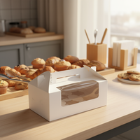 Boîte à gâteau recyclable avec fermeture en papier couché, forme personnalisable, gaufrage, compatible avec les chewing-gums