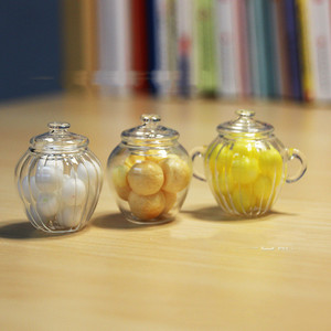 Pot de pique-nique en verre, accessoires pour <span class=keywords><strong>maison</strong></span> de poupée, Mini scène, bricolage, pièces - Product Image 2