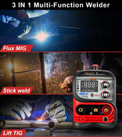 HONE FC145 1kg 110V/220V Machine à souder MIG sans gaz MIG/Stick/Lift-Tig 3-en-1 avec grand écran LCD à fil fourré Soudeuse MIG 110 220
