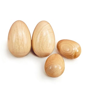 Wholesale Hot Sale Wooden Egg Shaker Natural Wood Color Orff <b>Percussion</b> Kids' Educational Musical <b>Instrument</b> for Rhythm Training - Product Image 1