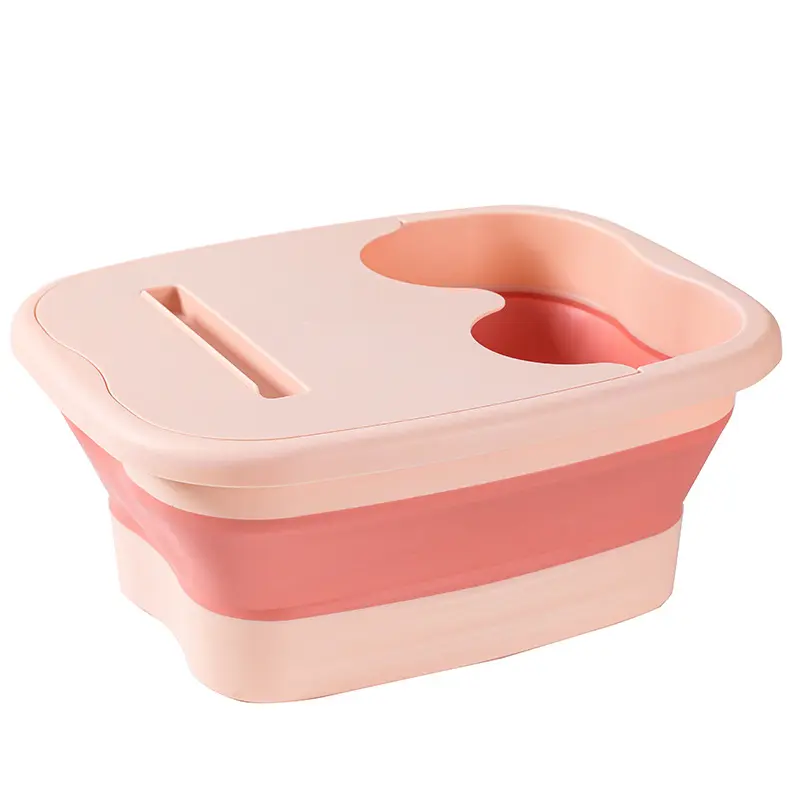 Cubo de remojo de pies plegable YXHT, baño de pies de plástico, lavabo de remojo de pies, masaje para el Hogar, baño de pies para adultos con asa