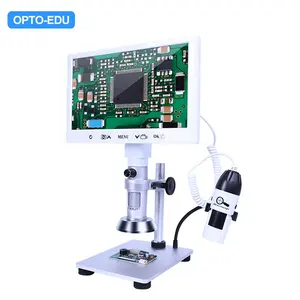 OPTO-EDU A36.5101 Mikroskop Digital Portabel, Lensa Ganda Lensa Ganda LCD Stereo 2.0M 7 Inci USB