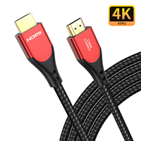 Câble HDMI 2.0 plaqué or 24 carats, 4K 18 Gbps, blindage tressé, gaine en PVC noire, pour moniteur, projecteur, HDTV, ordinateur, lecteur DVD