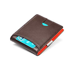 Leather Factory Hot Sales Minimalist Front Pocket <strong>Wallet</strong> Leather RFID Slim <strong>Wallet</strong> <strong>with</strong> <strong>Money</strong> <strong>Clip</strong> for <strong>Men</strong> - Product Image 1