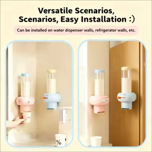 Automatic Plastic Eco-Friendly Disposable Cup Holder Non-Drill Wall-Mounted Non-Folding Paper Cup <b>Rack</b> - Product Image 4