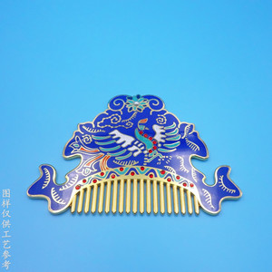 Peigne à cheveux en émail personnalisé avec fleurs et strass couleur or pour usage domestique ou cadeau d'affaires - Product Image 4