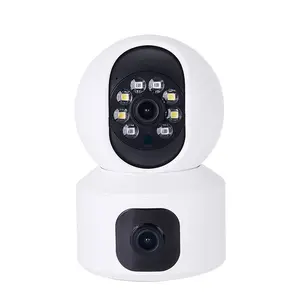 Dubbele Lens Beeldvergroting 2mp Zoom Indoor Wifi Veiligheid Menselijke Detectie Ptz Dome Draadloze Ip Icsee Wifi Camera