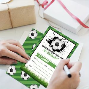 Fun <strong>Football</strong> Shaped Custom Greeting Cards Party <strong>Invitations</strong> for Teen Birthday Training Camp Events Colorful Digital Printing - Product Image 1