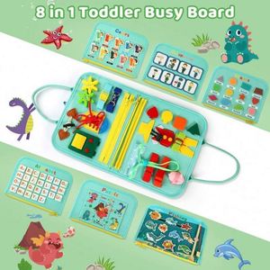 Tablero de Actividades 8 en 1 de Fieltro con Diseño de Dinosaurio, Juguetes Montessori para Niños Pequeños, Libro Sensorial de Fieltro para Educación Temprana - Product Image 2