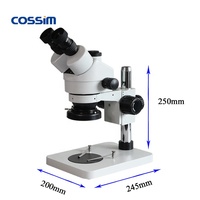 Microscope Stéréo Numérique Trinocular Industriel 10,1" 7X~45X avec Écran LCD et LED pour Réparation Électronique PCB