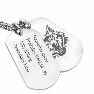 Collier personnalisé en métal pour chien, avec logo gravé, étiquette d'identification électroplaquée pour animaux de compagnie, en acier inoxydable, élégant, avec <span class=keywords><strong>chaîne</strong></span> - Product Image 3