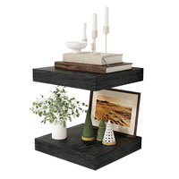 Étagères flottantes 12x12 pouces, style rustique campagnard, en bois d'ingénierie, ensemble de 2 pour la décoration murale et le rangement, pour salon et salle de bain