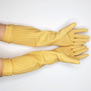 Guantes de goma de alta calidad duraderos a prueba de agua reutilizables de color natural exportados directamente - Product Image 3