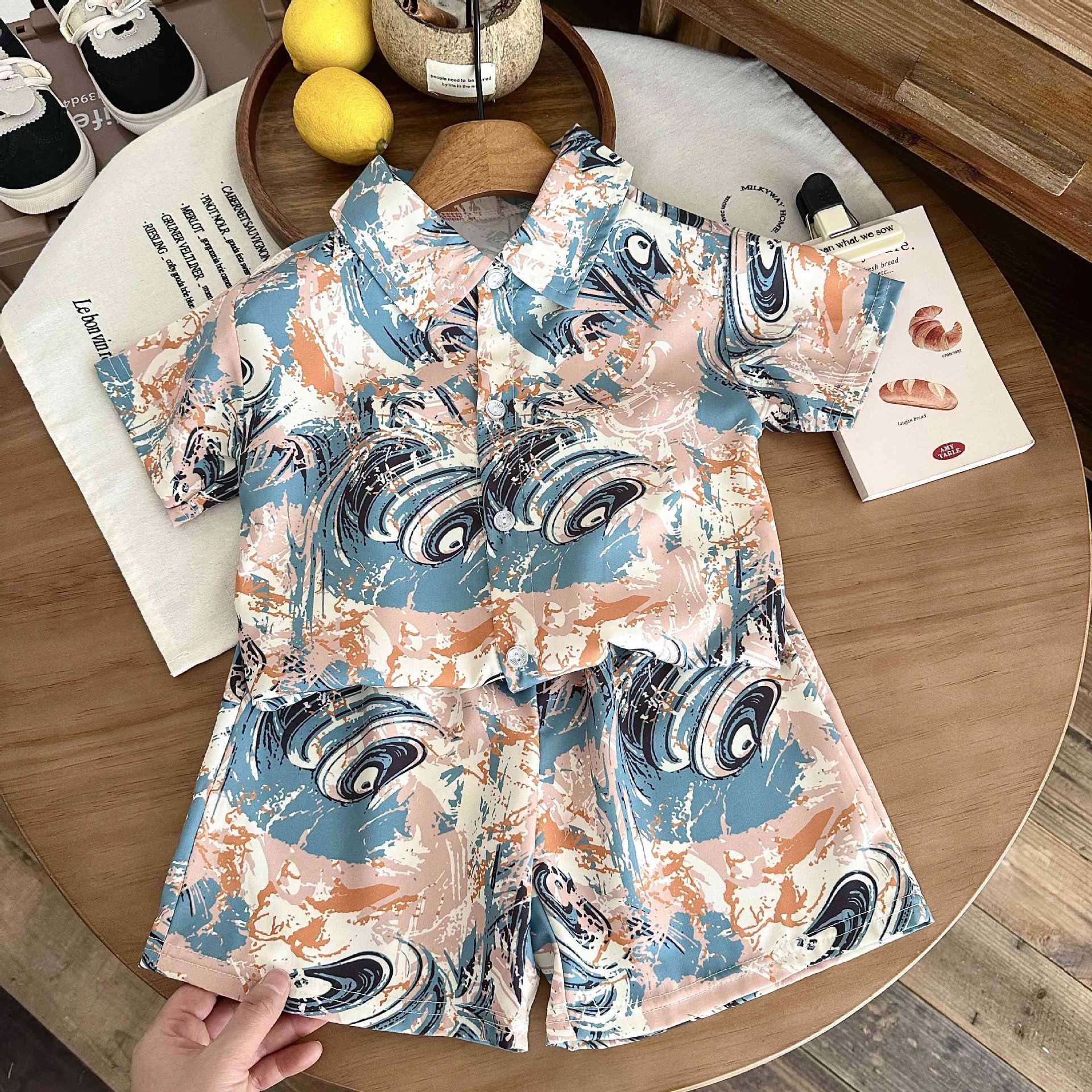 Camisa torbellino-verano polvo azul