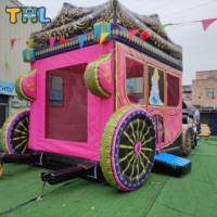 Château gonflable combiné pour enfants en PVC commercial de 0,55 mm, château gonflable princesse Moonwalk