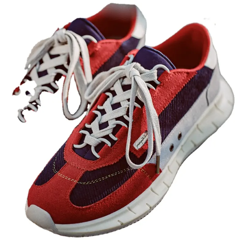 Men's New Corduroy Light Retro Stitching Jogging Shoes Joker Casual Shoes Sneakers Men's Shoes