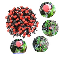Boquilla de Riego por Goteo de Alta Calidad, Personalizable, de Ocho Orificios, con Tapa Roja Pequeña, Ajustable, para Jardín y Agricultura, Material ABS, Fácil de Usar