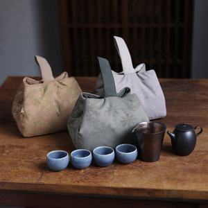 Thickened Portable New Chinese Style Jingdezhen Storage Travel Bag Cloth Pouch <strong>Tea</strong> <strong>Sets</strong> <strong>Tea</strong> <strong>Caddies</strong> Teacups-One-Pot-Two-Cup Wrap - Product Image 1