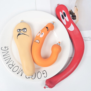 Hot Selling Novelty Memory Sand Hot Dog Pull-pull Sausage Shaped Venting Slow <b>Rebound</b> Pressure Release Toy for Kids and Adults - Product Image 2
