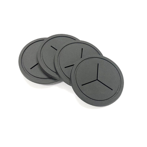 Round Black PVC Rubber Cross Hole <b>Patch</b> <b>Sew</b> <b>On</b> Earphone Cable Port Label for Garments and Backpacks - Product Image 3