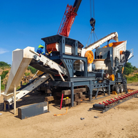Centrale de concassage mobile 4-en-1 sur roues (Broyeur à mâchoires + Broyeur à cône + Crible) 100-200 t/h – Station intégrée de concassage et de criblage de pierres