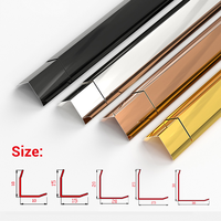 304 brossé argent Chrome métal profils carrelage Tirm acier inoxydable l forme protecteur carrelage coin Tirm pour sol et décoration murale