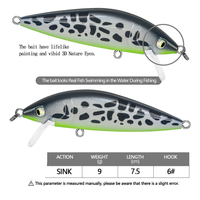 Leurre de pêche coulant Minnow 7,5 cm 9g, 5 couleurs, Nouveau design, Appât dur, Vente directe usine, Matériel de pêche réaliste pour le bar