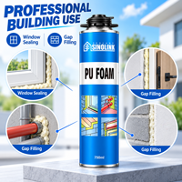 Mousse PU de construction, mousse polyuréthane expansive, mastic en spray, remplisseur de joints pour portes, fenêtres, murs, tuyaux, vente en gros OEM