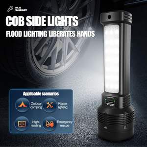 Projecteur de recherche multifonction longue portée pour extérieur, 3 modes, avec batterie solaire, lampe torche LED rechargeable par USB, vente en gros - Product Image 5