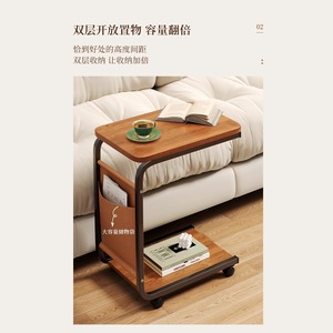 Varias mini mesitas de noche de esquina móviles para dormitorio y sala de estar, sofá, polea, estante de mesa lateral para té y uso en la cabecera - Product Image 3