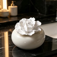 Diffuseur de parfum d'ambiance artisanal en céramique en forme de fleur, pierre aromatique parfumée aux huiles essentielles, pour la maison, vente en gros