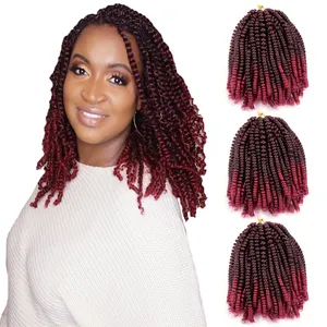 Spring Twist Braids Ombre Braiding Hair Crochet Braid Spring Twist Hai Pre Looped Spring Twist Hair 8 Inch