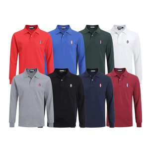 Camisas <span class=keywords><strong>Polo</strong></span> de Manga Larga para Hombre, de Algodón, al por Mayor, Camisa Casual Bordada para Hombre - Product Image 1