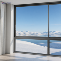 FUSON EN14352 États-Unis et Canada pour les grossistes, projet de véranda, isolation thermique, fenêtre coulissante en aluminium à double rangée de rouleaux