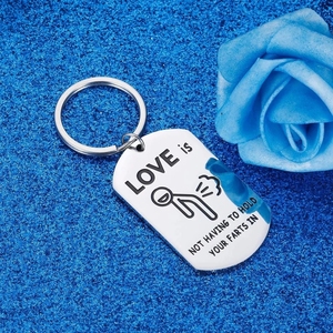 Llavero Personalizable de Acero Inoxidable, Regalo Divertido de San Valentín, Llavero con Carácter Atrevido para Novio/Novia, Esposo/Esposa, Familia - Product Image 1