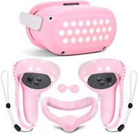 Ensemble de housses de casque VR populaires pour Oculus Quest 2, coussinet de protection du visage et contrôleur Grip Skin Lens Cover, lot de 9 pièces