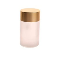 Bouteille en verre givré ronde de 100 ml et 120 ml avec bouchon à vis, large ouverture, pour pilules, compléments alimentaires, capsules, produits de santé