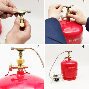 Adaptateur de réservoir de propane pour cuisinière à gaz portable, connecteur en laiton pour utilisation en camping en plein air - Product Image 5