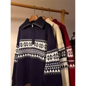 Half <b>Turtleneck</b> Belt Vintage Hooded <b>Sweater</b> <b>Men</b> Windproof Pullover Casual Color Block Korean Style Versatile Warm Rabbit Autumn - Product Image 2