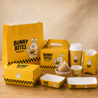 Boîte en papier jetable personnalisée haut de gamme pour emballage alimentaire (burgers, poulet frit, frites) – Contenant pour plats à emporter – Fabricant pour entreprises de livraison