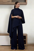 Ensemble robe et pantalon élégant et décontracté en polyester, longueur cheville, pour adultes, respirant et confortable pour le Ramadan