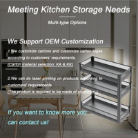 Organisateur de rangement coulissant moderne à 3 niveaux pour évier de cuisine, avec étagères inférieures en verre trempé pour vaisselle et épices