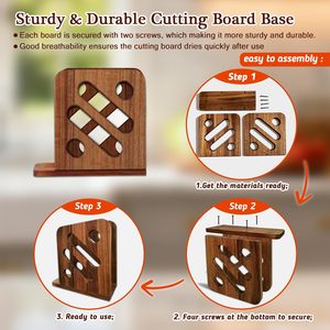 Planche à découper en forme de livre de style moderne en acacia, sapele et noyer péruvien, 3 pièces, épaisseur 2,0 cm, avec support, ustensiles de cuisine <span class=keywords><strong>Rewood</strong></span> - Product Image 5