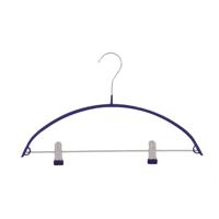 Metall-PVC-Kleiderbügel mit Clips für Garderobe und Wohnzimmer, einstufig, halbrunder Gürtelclip