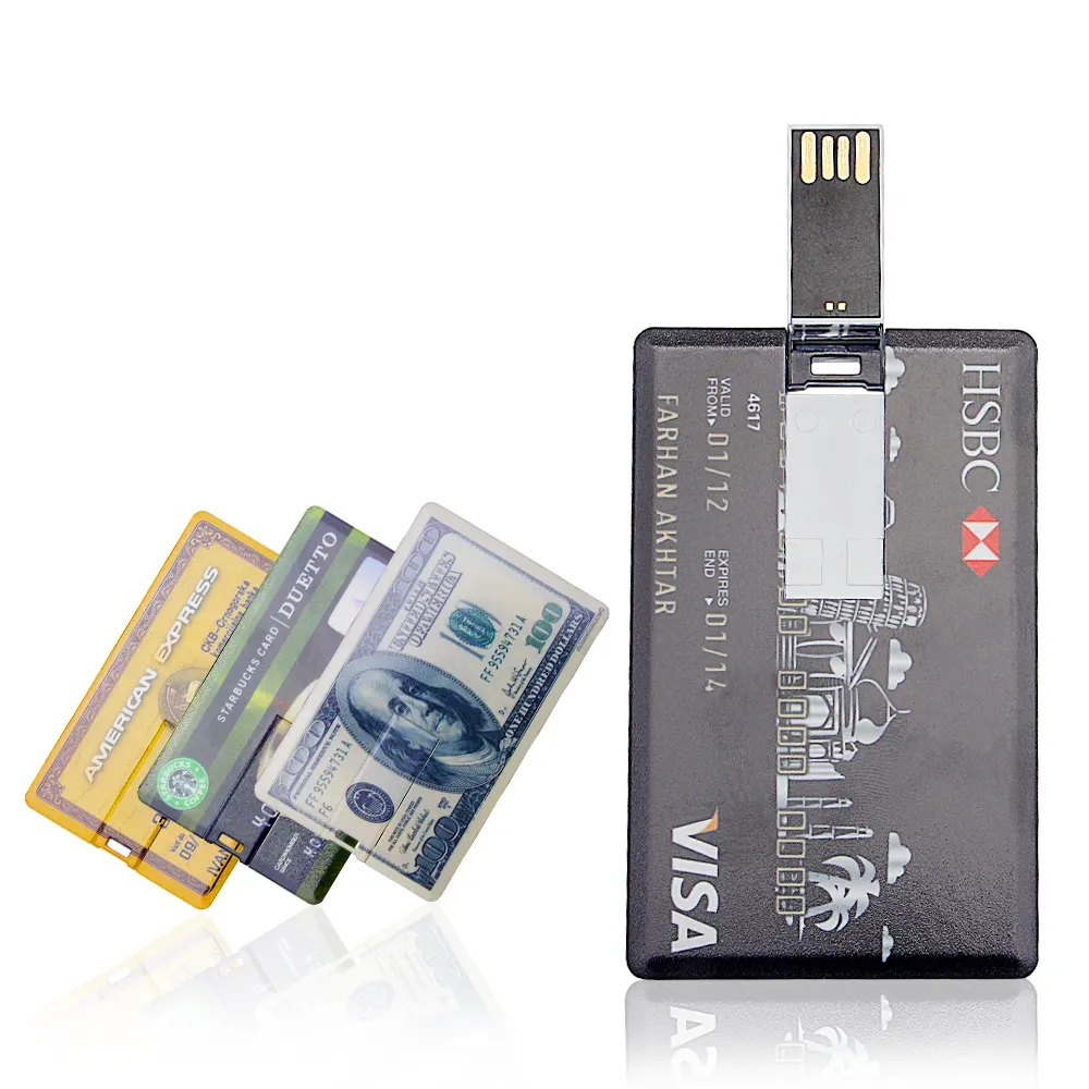 Cartão de crédito usb 2.0, cartão de crédito 2gb 4gb disco flash 6gb 32gb 64gb 128gb plástico