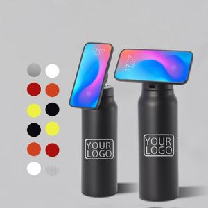 Custom 24oz <b>Portable</b> <b>Vacuum</b> Flask Sports Travel Magnet Thermos Magnetic Lid Water Bottle with Magnetic Phone Holder Straw Lid - Product Image 1