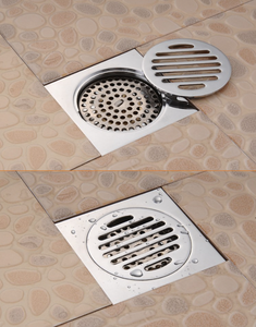 Desagüe de Piso Cuadrado de Acero Inoxidable Pulido de 4 Pulgadas, Desagüe de Ducha Moderno para Baño con Conexión Roscada, Diseño de Fácil Limpieza - Product Image 3