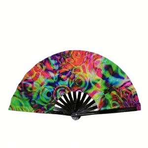 Hot Selling Folk Art Painted Bamboo 13 Inch Watermelon Personalized Folding Large <b>Hand</b> <b>Fan</b> for Events - Product Image 4